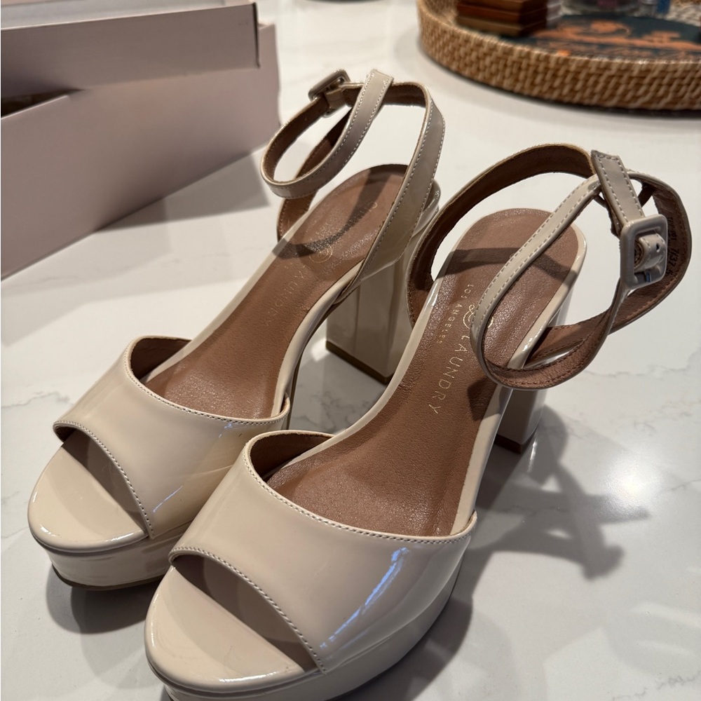 Chinese Laundry Cream Platform Heels